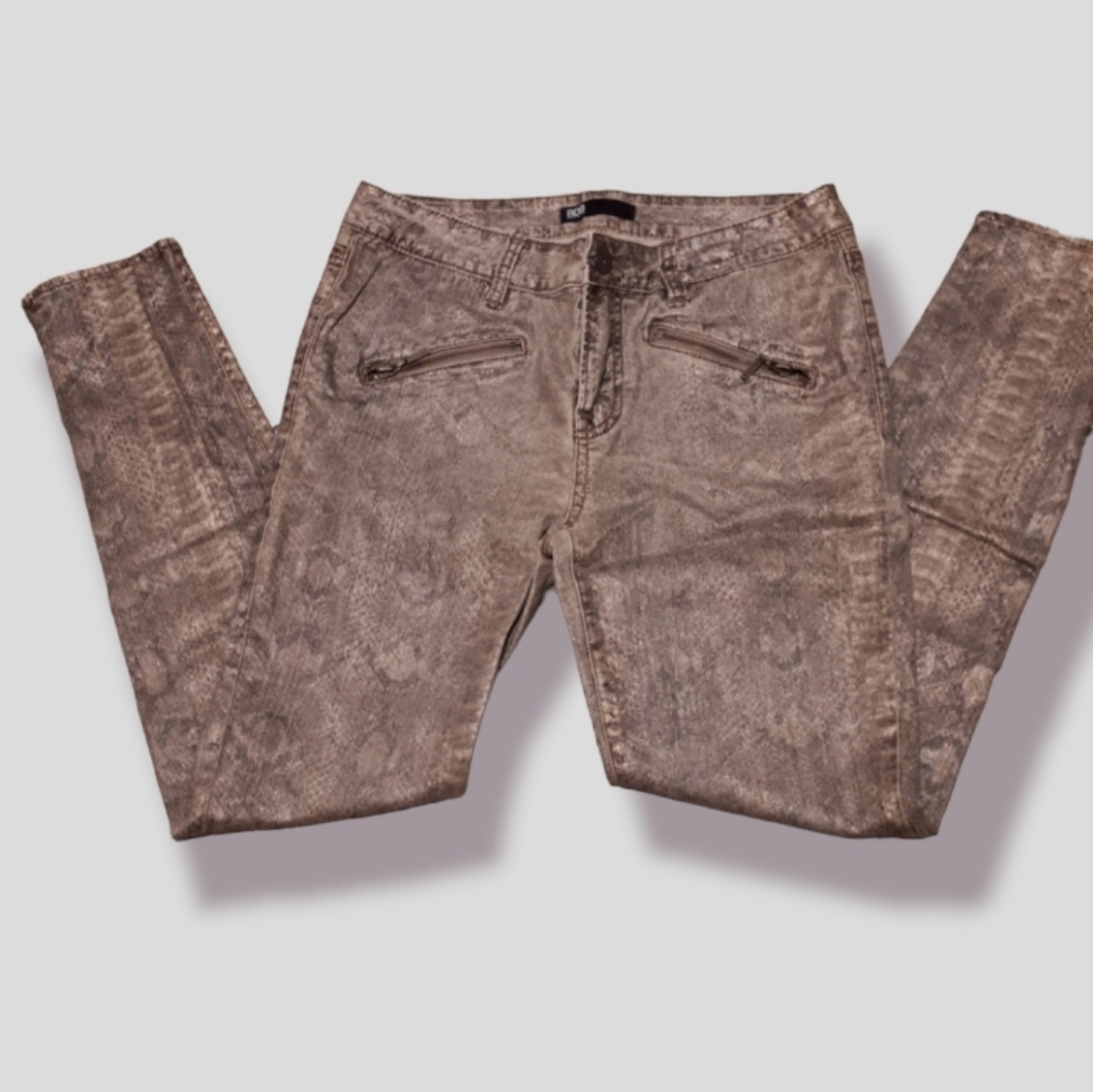 Buffalo David Bitton Women's Ankle Jeans in Taupe Snake Print